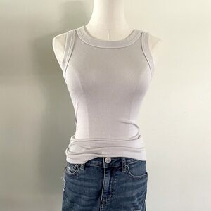 Michael Stars Ultra Ribbed Paloma Tank — Off-White/Stone